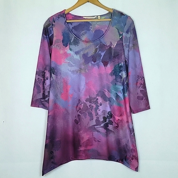 Soft Surroundings Tops - Soft Surroundings Purple Cateriba Sublimation Top Size Small S